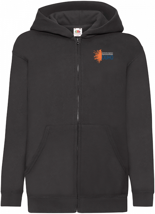 Fruit of the loom - Duho Classic Hoodie W. Zip Kids - Czarny